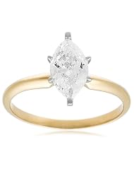 10k Yellow Gold Marquise Solitaire Diamond Engagement Ring (1ct, J-K Color,... by 