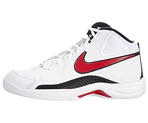 Nike Men's NIKE THE OVERPLAY VII BASKETBALL SHOES 9 (WHITE/SPORT RED/BLACK)