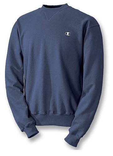 Champion Mens Double Dry Classic Fleece Crew, Air Force Blue, Large