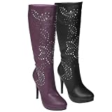 4191SzTC2xL. SL160  Adi Designs Womens Stud Embellished Stiletto Boots
