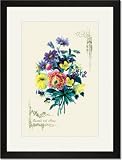 Black Framed/Matted Print 17x23, Ensemble with Pansy