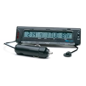 Click here to buy 12V, Electronic Thermometer, Indoor Outdoor, with Ice Alert and Clock-1 AAA Included by RoadPro.