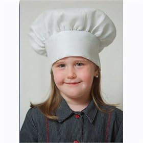 White Chef Hat (kids), closes with Velcro one size fits most kids