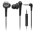 Audio Technica ATH-CKS55iBK Solid Bass In-ear Communications Headphones with Mic, Volume & Integrated Controls
