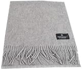 Bruno Piattelli Light Gray Designer Unisex Wool Scarf Scarves