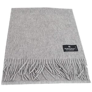 Bruno Piattelli Light Gray Designer Unisex Wool Scarf Scarves