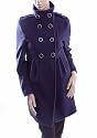 ANASTASIA BLUE WOOL MILITARY WOMENS WINTER COAT