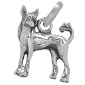 Cute Small Chinese Crested Dog Sterling Silver Charm