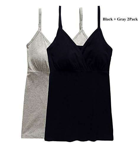 BabyPreg® Women Maternity Nursing Tank Breastfeeding Top with Insert Bra Pad