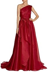 Empire   Waistline One Shoulder Evening Dress  with a Brush/Sweep Train 