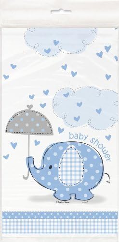 Baby Shower Umbrellaphants Blue Tablecover