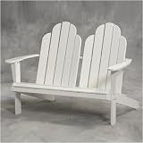 Adirondack Loveseat-White-20153WHT-01-KD (White) (37.13H x 52.3W x 38.68D)