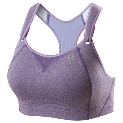 Moving Comfort Women's Rebound Racer Bra, Grape Soda Heather, 34C On Sale