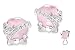 Simulated Baby Pink Gemstone C.Z. Diamond Wrapped Heart Earrings (Holiday Special)