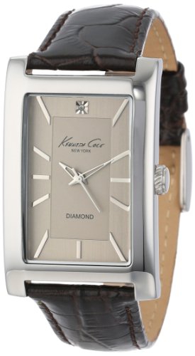 Kenneth Cole New York Men's KC1984 Rock Out Silver Dial Diamond Dial Analog Strap Watch