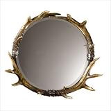 STAG HORN MIRROR, ROUND