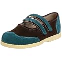 See Kai Run Infant/Toddler Sylvia Suede Mary Jane With Faux-Fur Trim,Brown/Teal,3 M US Infant