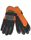Winter Warm-Up - Boys Ski Gloves, Orange, Black (Size onesize)