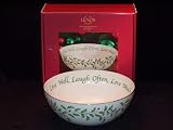 Lenox Holiday Live Well, Laugh Often, Love Much 68-Ounce Serving Bowl