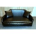 Zippy Embossed Faux Leather Sofa Dog Bed - Large - Black