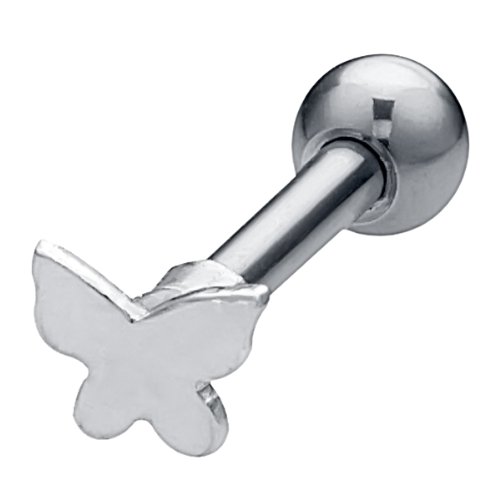 Cute Micro Butterfly .925 Sterling Silver Cartilage Earring Stud