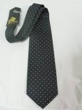 Men's 100% Silk Necktie- Midnight Black with small Silver Diamond Design