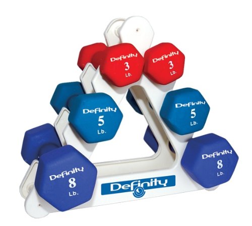 4191vl9n GL Cap Barbell Neoprene Dumbbell Set with Rack
