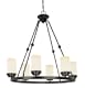Nuvo Lighting 60/3848 Lucern 6-Light Large Oval Chandelier with Saddle Stone Glass, Patina Bronze