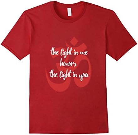Men's The Light in Me Honors the Light in You Yoga T-Shirt XL Cranberry
