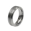 Titanium Rings with diamond and steel cable - Sizes: 09-12/Width: 7mm Titanium Rings with diamond and steel cable - Sizes: 09-12/Width: 7mm