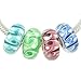 4 Swirl Murano Glass Bead Blue, Green, Turquoise, title=