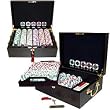 500 12.2 Gram Clay Coin Inlay Poker Chips w/Mahogany Case