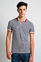 Red! Collection Short Sleeve Pique Stripe Polo with Tipping Detail