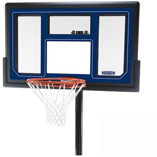 Lifetime 1529 Courtside Base Height-Adjustable Portable Basketball System with 50-Inch Shatter Fusion Backboard