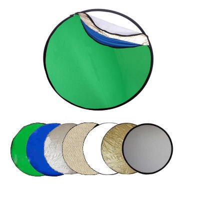 Ex-Pro Faltreflektor 7 in 1, silber/gold/ gold-silber/weiß/grün/blau/durchscheinend, 
