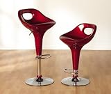 Miami Bar Stool Chair x 2 - Finished in Metallic Red and FREE Delivery Service
