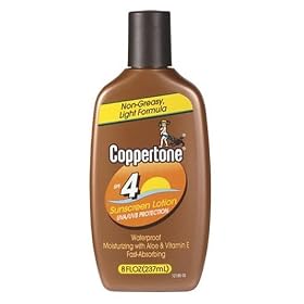 Coppertone Sunscreen Lotion, SPF 4, 8-Ounce Bottles (Pack of 3)