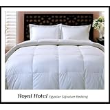 Royal Hotel's 1200-Thread-Count California-King Size Goose Down Alternative Comforter 100 percent Egyptian-Cotton 1200 TC - 750FP - 50Oz - Solid White