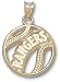 Texas Rangers Solid 10K Gold ''RANGERS'' Pierced Baseball Pendant