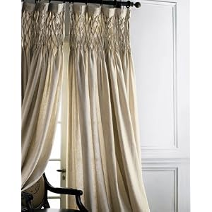 Pom Pom at Home Each 42"W x 96"L Smocked Linen Curtain