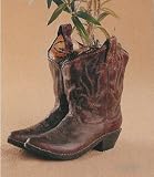 Cowboy Cowgirl Western Ranch Boots Home Decor Planter Vase Statue Accent Container