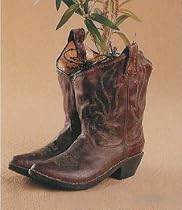 Cowboy Cowgirl Western Ranch Boots Home Decor Planter Vase Statue Accent Container