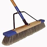 Harper Brush Works 24-Inch Medium Brissle Deluxe Outdoor Push Broom with Handle Supports #553224A