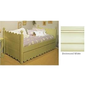 Alligator Enterprises 11023SCDW Twin Scallop Day Bed in Distressed White by Alligator Enterprises