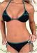 CORONA BIKINI TEAL BLUE AND BLACK STRING BIKINI