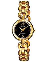 Casio Womens Core LTP1349G-1C Gold Gold Tone Stainles-Steel Quartz Watch with Black Dial