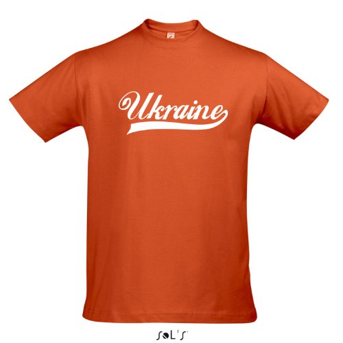 T-Shirt Ukraine Oldschool LÄNDERSHIRT EM / WM FAN Trikot S-XXL , Orange – weiß , S