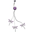 Dark Amethyst Cubic Zirconia Mini Dragonfly Drop Belly Ring