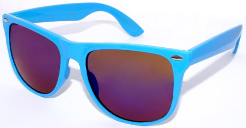 Trendy Retro Wayfarer Sunglasses Shiny Lenses
