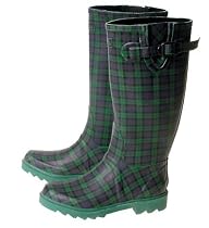 County Wellingtons Green Tartan - Size 7